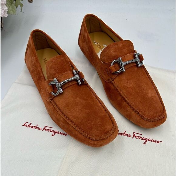 Men’s Salvatore Ferragamo suede driver loafers size 9E made in Italy main image 5